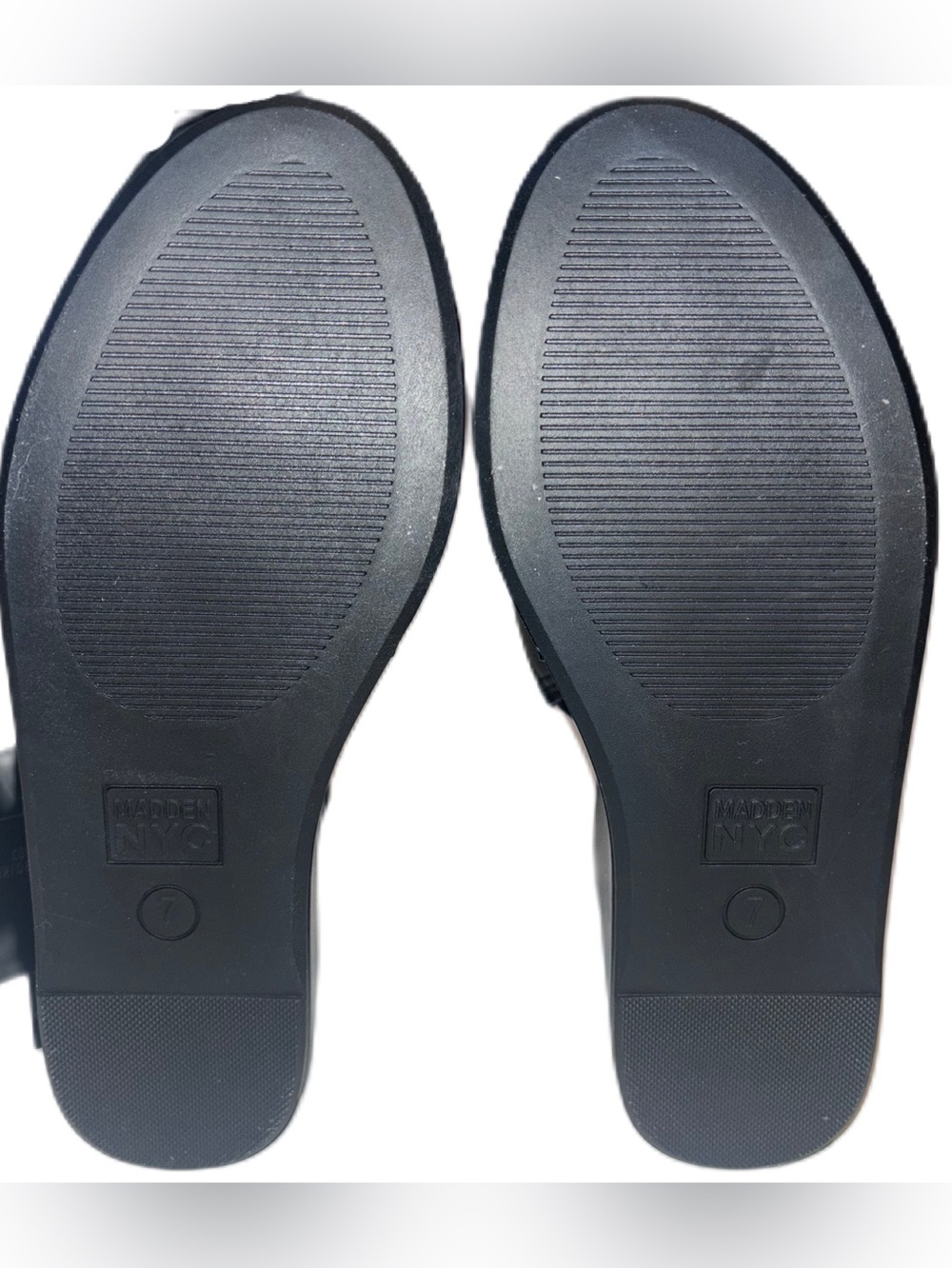 Madden NYC Black Platform Boho Wedge Slide on Sandals - Women's 7 - Picture 6 of 15